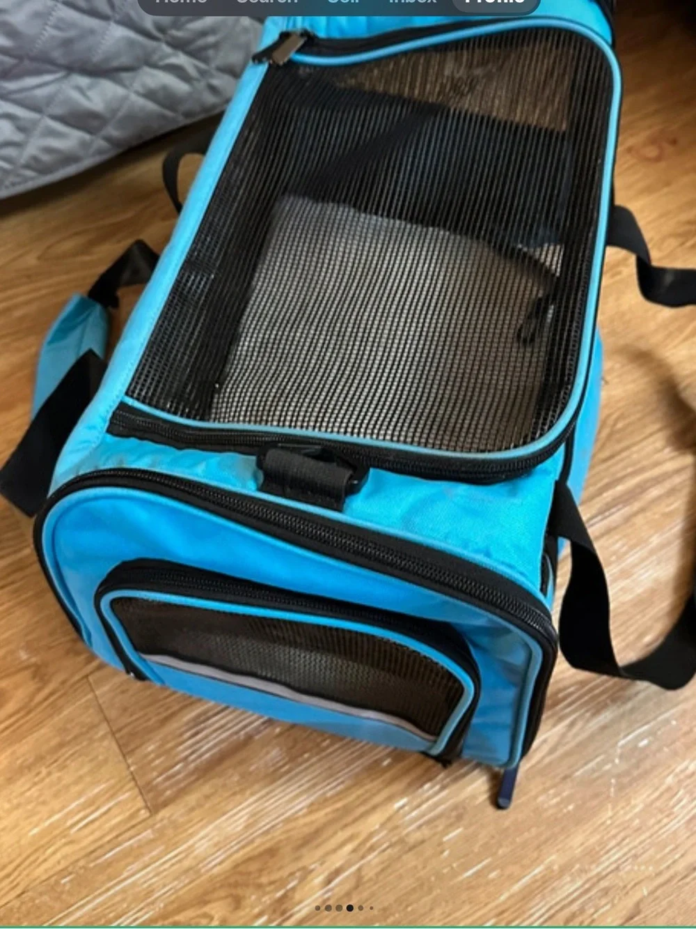 “Like New”. Excellent Condition! Foldable Blue Small Cat/Dog Pet Carrier.